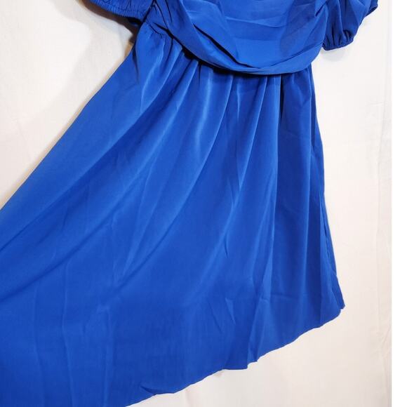 Shein US 8/10 $28 Royal Blue Square Neck Balloon Sleeve Castlecore Short Dress‎ - Picture 3 of 11